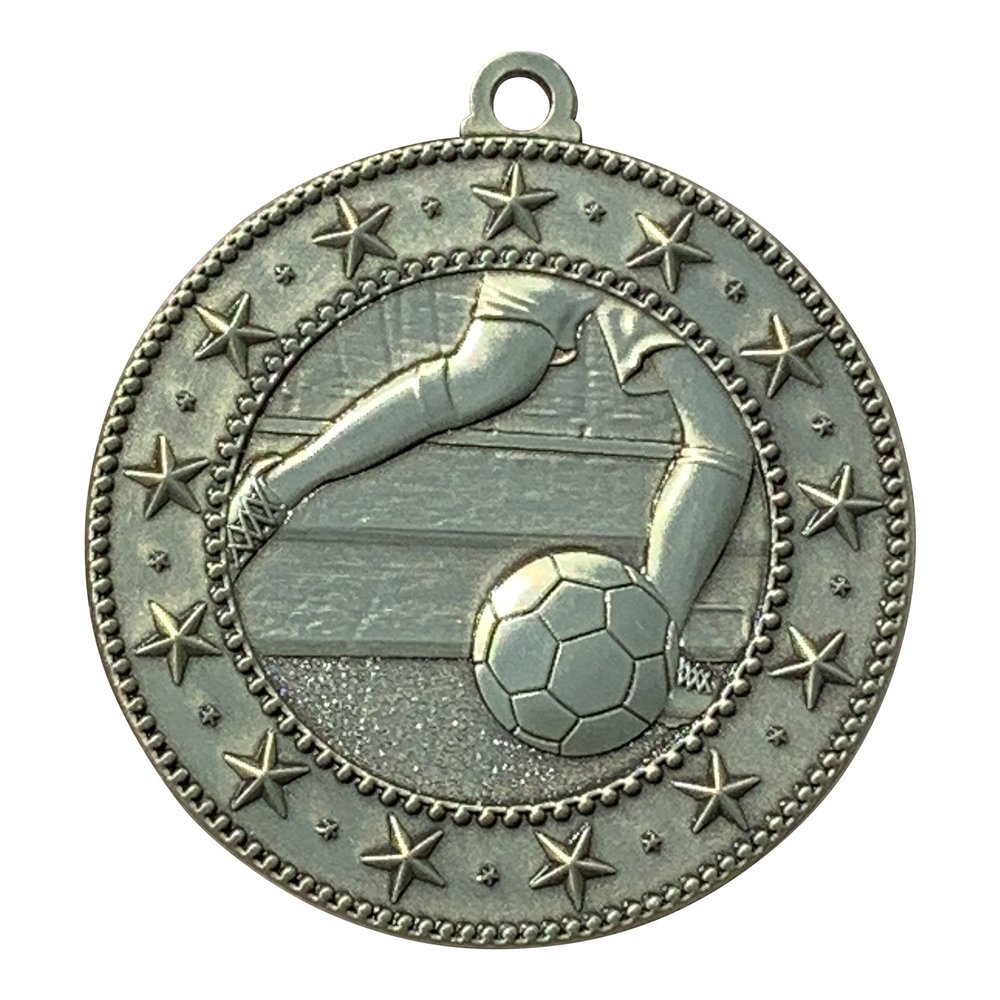 100 Pack of Soccer Gold Medals Trophy Award with Neck Ribbons EMDC100