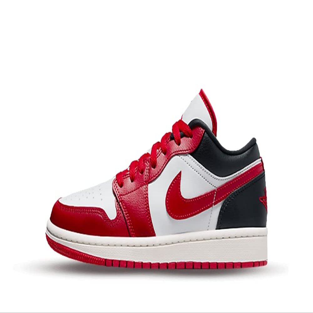 Nike Women's Air Jordan 1 Low UNC Basketball Shoe, White/Gym Red-black-sail, 8