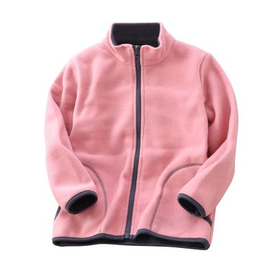 YKPK Toddler Boys Girls Long Sleeve Winter Solid Fleece Zipper Coat Jacket Thicken Warm Outwear Windbreaker (Pink, 5-6 Years)