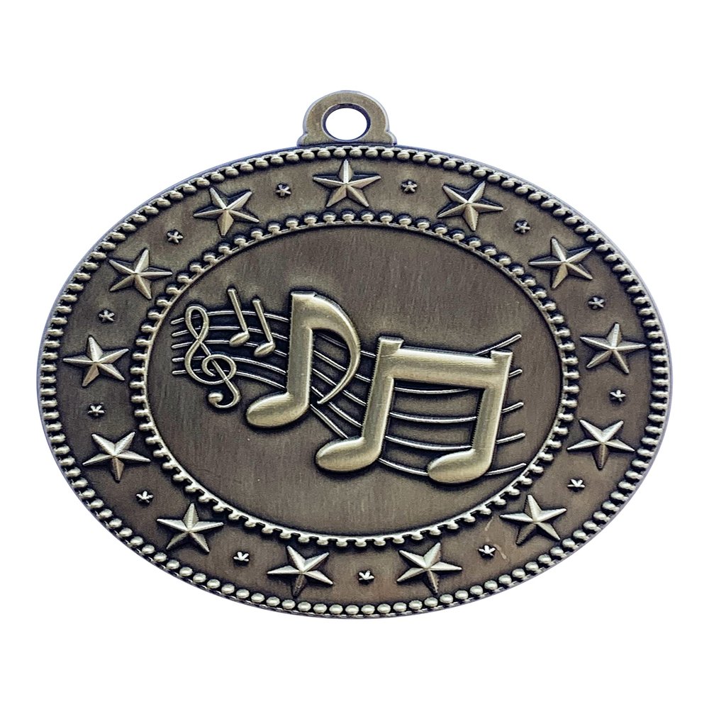100 Pack of Music Gold Medals Trophy Award with Neck Ribbons EMDC90