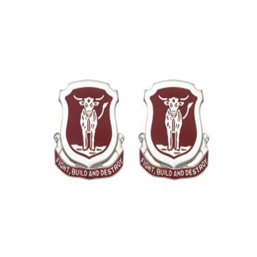 39TH ENGINEER BATT CREST "FIGHT, BUILD AND DESTROY" PIN ON
