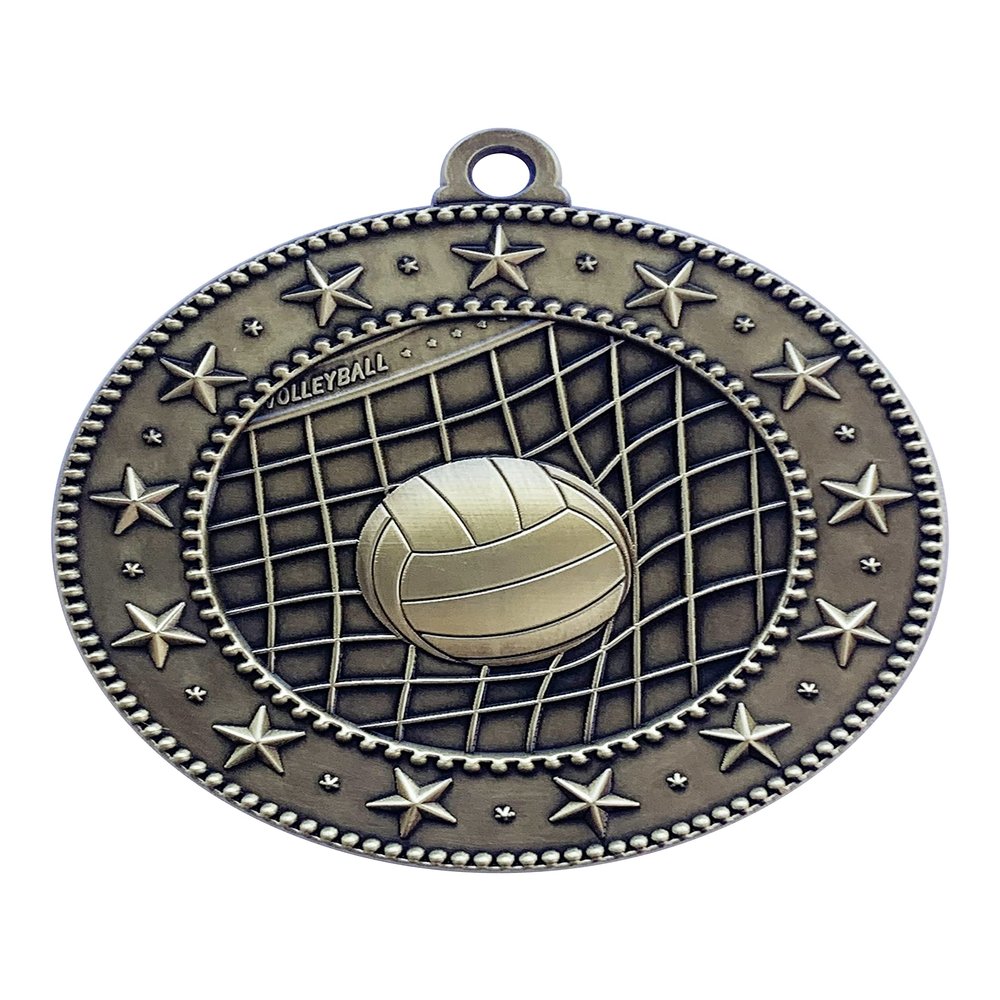100 Pack of Volleyball Gold Medals Trophy Award with Neck Ribbons EMDC125