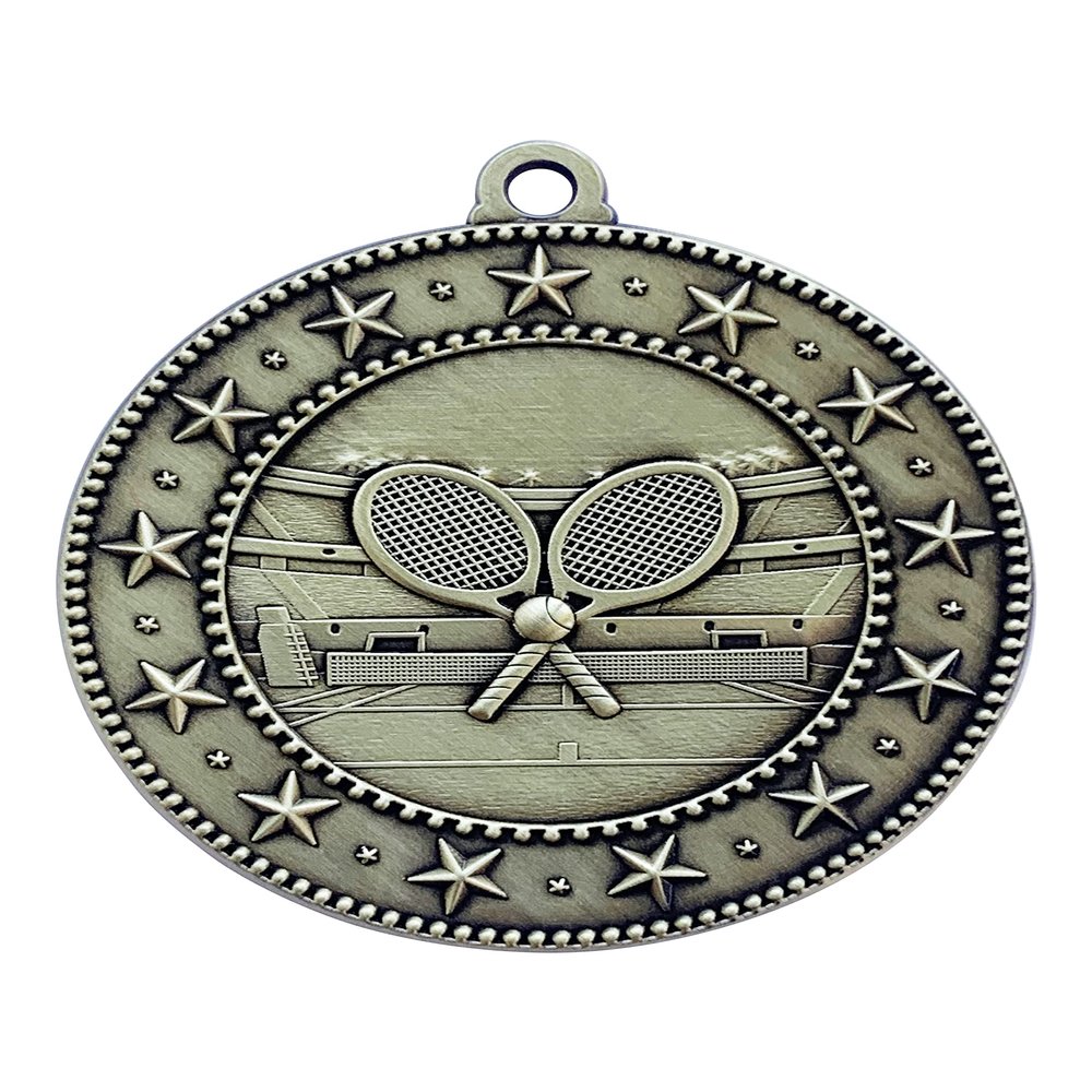 100 Pack of Tennis Gold Medals Trophy Award with Neck Ribbons EMDC110