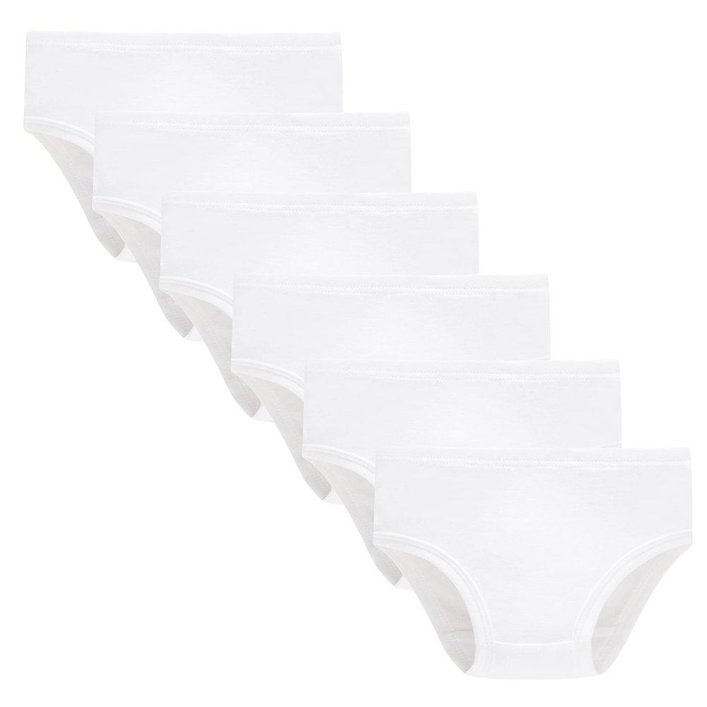 Barara King Soft Cotton Panties Big Girls Undies White Underwear (Pack of 6) Size 16