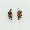 Faship Chocolate Brown Rhinestone Crystal Floral Clip Ons Earrings - Chocolate Brown/Silver Tone view 2