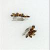 Faship Chocolate Brown Rhinestone Crystal Floral Clip Ons Earrings - Chocolate Brown/Silver Tone view 3