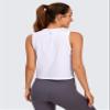 CRZ YOGA Pima Cotton High Neck Cropped Tank Tops for Women Soft Crop Workout Athletic Yoga Basic Sleeveless Shirts White Large view 2