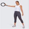 CRZ YOGA Pima Cotton High Neck Cropped Tank Tops for Women Soft Crop Workout Athletic Yoga Basic Sleeveless Shirts White Large view 4