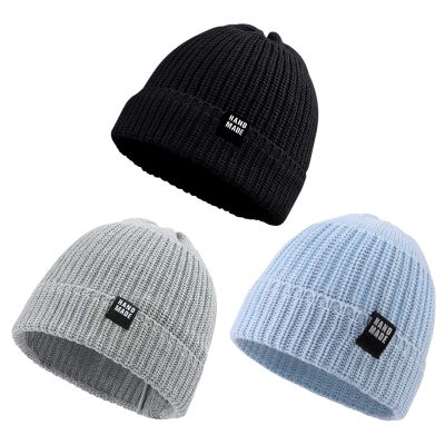 JANGANNSA Simple Knitted Baby Beanie Hip-Hop Boys Winter Hat Toddler Kids Bonnet for Girl 0-5Y (3PCS-K, L)