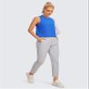 CRZ YOGA Pima Cotton High Neck Cropped Tank Tops for Women Soft Crop Workout Athletic Yoga Basic Sleeveless Shirts Strong Blue Small view 3