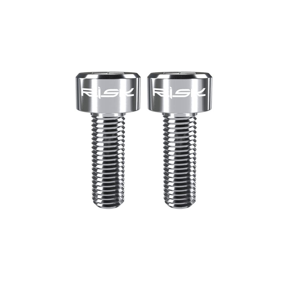 ihreesy Bike Fixed Stem Bolt,2PCS Titanium Alloy M5x20mm Thread Bicycle Headset Bolt Bike Stem Screw Bolt Replacement for MTB Bicycle Stem,Silver