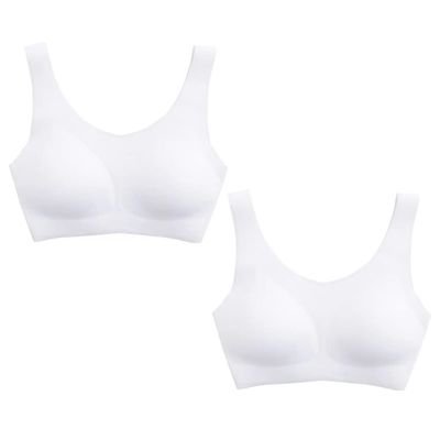 YACCA Girls Seamless Bra Ultra Comfort Soft,Removable Thin AA Cup,Invisible Dig-Free Teen Bras,Girls Training Bra 8-10 10-12 12-14 14-16 16-18 Years Old