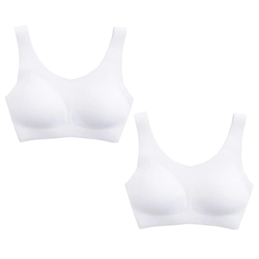 YACCA Girls Seamless Bra Ultra Comfort Soft,Removable Thin AA Cup,Invisible Dig-Free Teen Bras,Girls Training Bra 8-10 10-12 12-14 14-16 16-18 Years Old