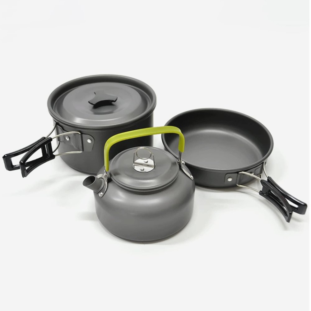 Sxdthy Camping Cookware Set Mess Kit, Backpacking Gear Cooking Equipment, Portable Non Stick Pot Pan Cook for Hikers or Backpackers.