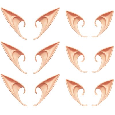 Kbraveo 6 Pair Elven Ears Elf Ear Cuffs for Cosplay Costume Theater Performance,Long and Short Size