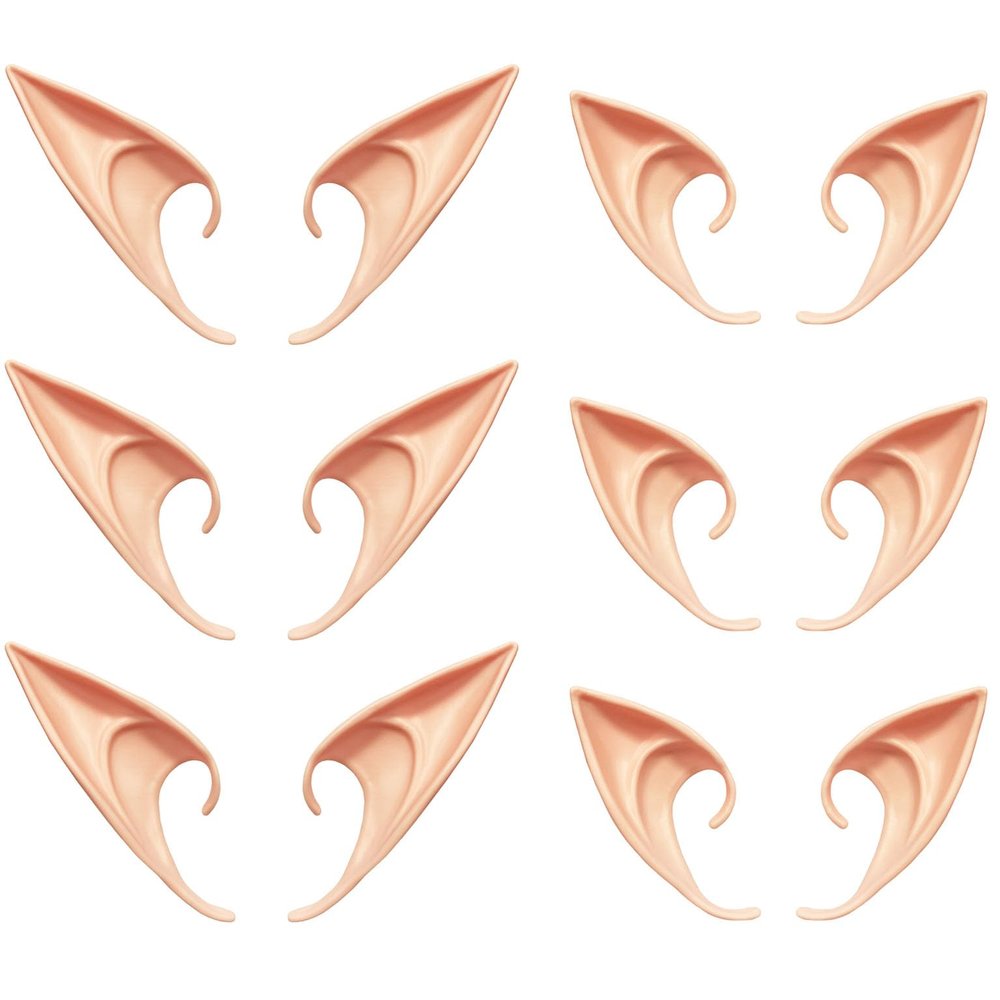 Kbraveo 6 Pair Elven Ears Elf Ear Cuffs for Cosplay Costume Theater Performance,Long and Short Size