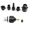Vkinman SUP Pump Adaptor Inflatable Boat Air Pump Air Valve Adapter Kit Paddleboard Air Nozzle Multifunctional Conversion Head Air Adapter with 4 Air Valve Nozzles (Black) view 1