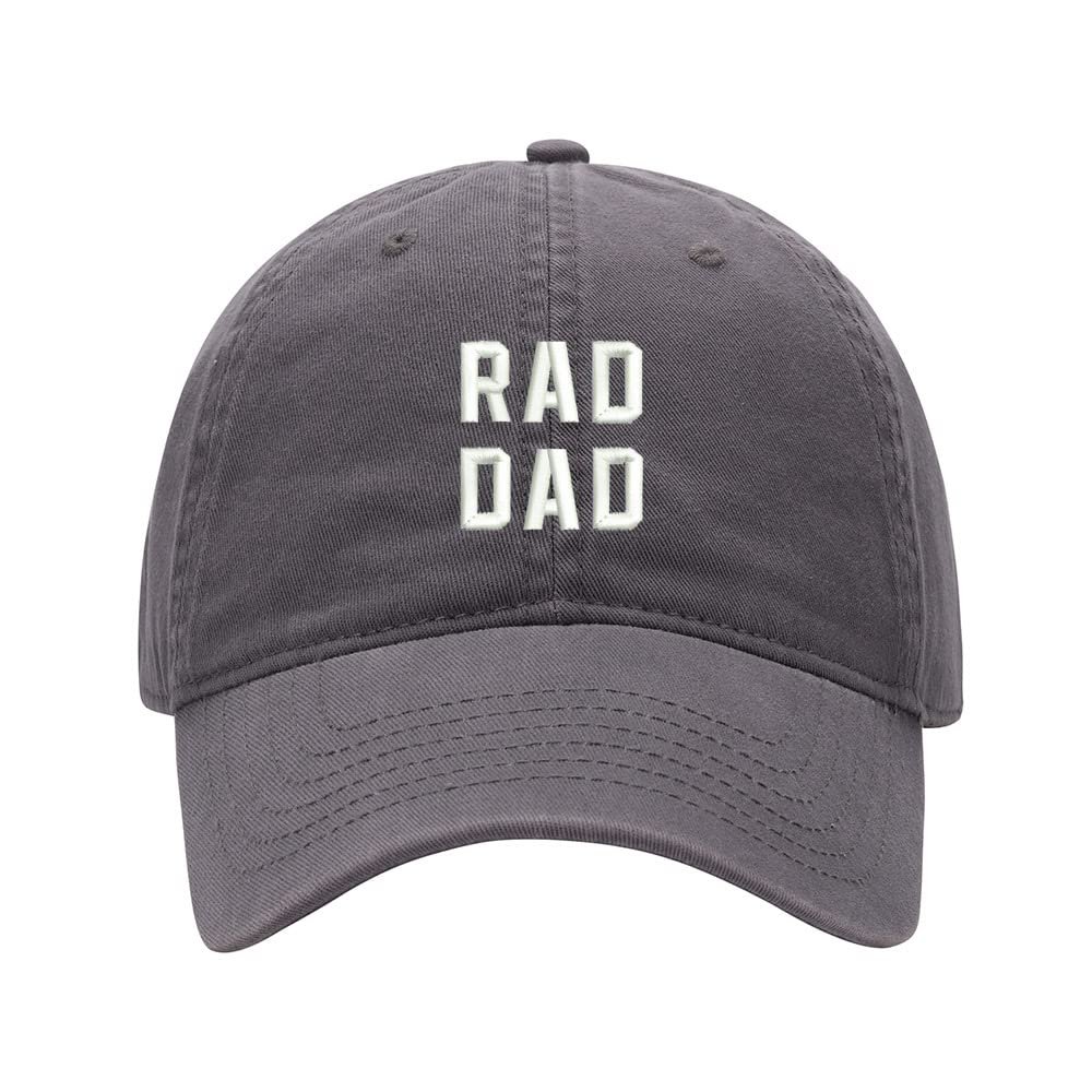 Baseball Cap Men RAD DAD Embroidered Washed Cotton Dad Hat Baseball Caps (Grey,7 5/8)