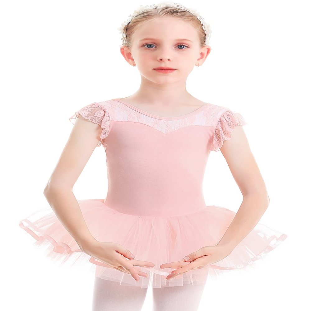 Gorchnc Toddler Leotards for Girls Ballet Dance Dresses Pink Ballerina Tutu Ballet Tutu Ballet Leotards with Tutu