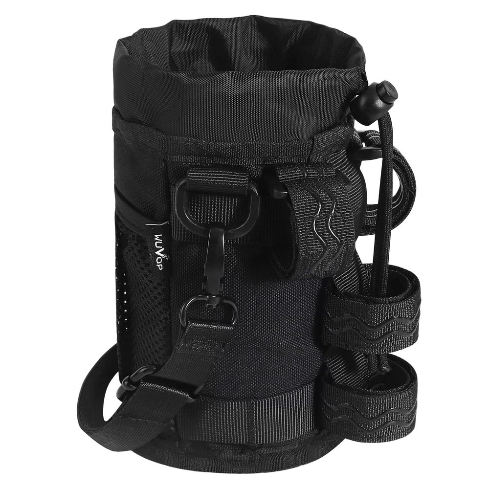 WUVOP Bike Cup Holder, Water Bottle Holder Handlebar for Bikes with Mesh Pockets, Universal Cycling Bicycle Water Bottle Drink Cup Cage for Cruiser, Scooter, Mountain Bike, Road Bikes, Wheelchair