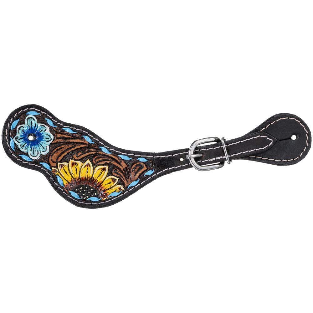 Tough 1 Sunflower and Turquoise Buckstitch Spur Straps N/A N/A