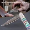 VALKNUT Damascus Folding Pocket Knife with Clip, Abalone Handle Damascus Steel Blade Knife for Men and Women, EDC Knife for Outdoor Camping, Collection and Gifts view 2