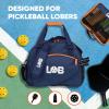 LOB Pickleball Bags for women men Tote Carry Bag with Bottle Holders, Fits 2 Paddles, 2pc Accessories (Pouch, Mesh Ball Bag), Durable Lightweight, BLUE and ORANGE view 3
