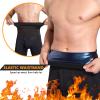 Akkad Kuti Sauna Sweat Pants for Men Compression Workout Leggings Tummy Control Shapewear High Waist (Sauna Pants Blue,L) view 4