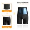 Akkad Kuti Men's Sauna Sweat Shorts Workout Compression Shorts Tummy Control Shapewear High Waist (Blue, Large) view 3