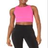 Amazon Essentials Women's Active Sculpt High Neck Racer Back Sports Bra Tank, Neon Pink, Medium view 1