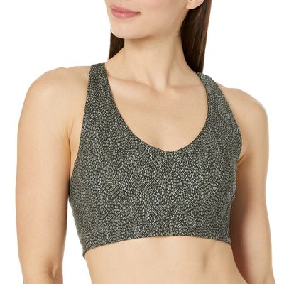 Amazon Essentials Women's Active Sculpt V-Neck Medium Support Sports Bra, Multicolor Dots, X-Small