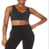 Amazon Essentials Women's Active Sculpt V-Neck Medium Support Sports Bra, Black, Large view 1