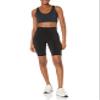 Amazon Essentials Women's Active Sculpt V-Neck Medium Support Sports Bra, Black, Large view 4