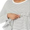 Amazon Essentials Women's Nursing T-Shirt for Breastfeeding, Maternity Clothes, Black White Thin Stripe, Small view 3