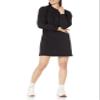 Amazon Essentials Women's Knit Henley Sweatshirt Dress (Available in Plus Size), Black, Medium view 1