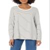 Amazon Essentials Women's Nursing T-Shirt for Breastfeeding, Maternity Clothes, Black White Thin Stripe, Large view 1