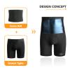 Akkad Kuti Sauna Sweat Shorts for Men Workout Compression Shorts Tummy Control Shapewear High Waist (Sauna Shorts Blue,S) view 3