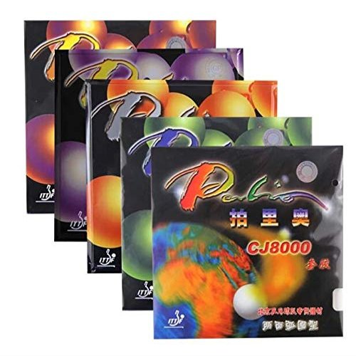 2pcs Palio CJ8000 Table Tennis pingpong Rubber with Sponge Arc Loop Fast Attack pimples-in 1 red + 1 Black (2pcs 36-38degree)