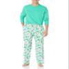 Amazon Essentials Men's Flannel Pant and Long-Sleeve T-Shirt Pajama Set, Ecru Festive Tree, X-Small view 1