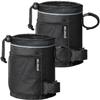 Belinous Bike Cup Holder, Water Bottle Holder Up to 32oz, Bicycle Handlebar Drink Holder Oxford Fabric with Mesh Pockets for e-Bike Scooter Cruiser Wheelchair Walker Boat, Black, 2 Pack view 1