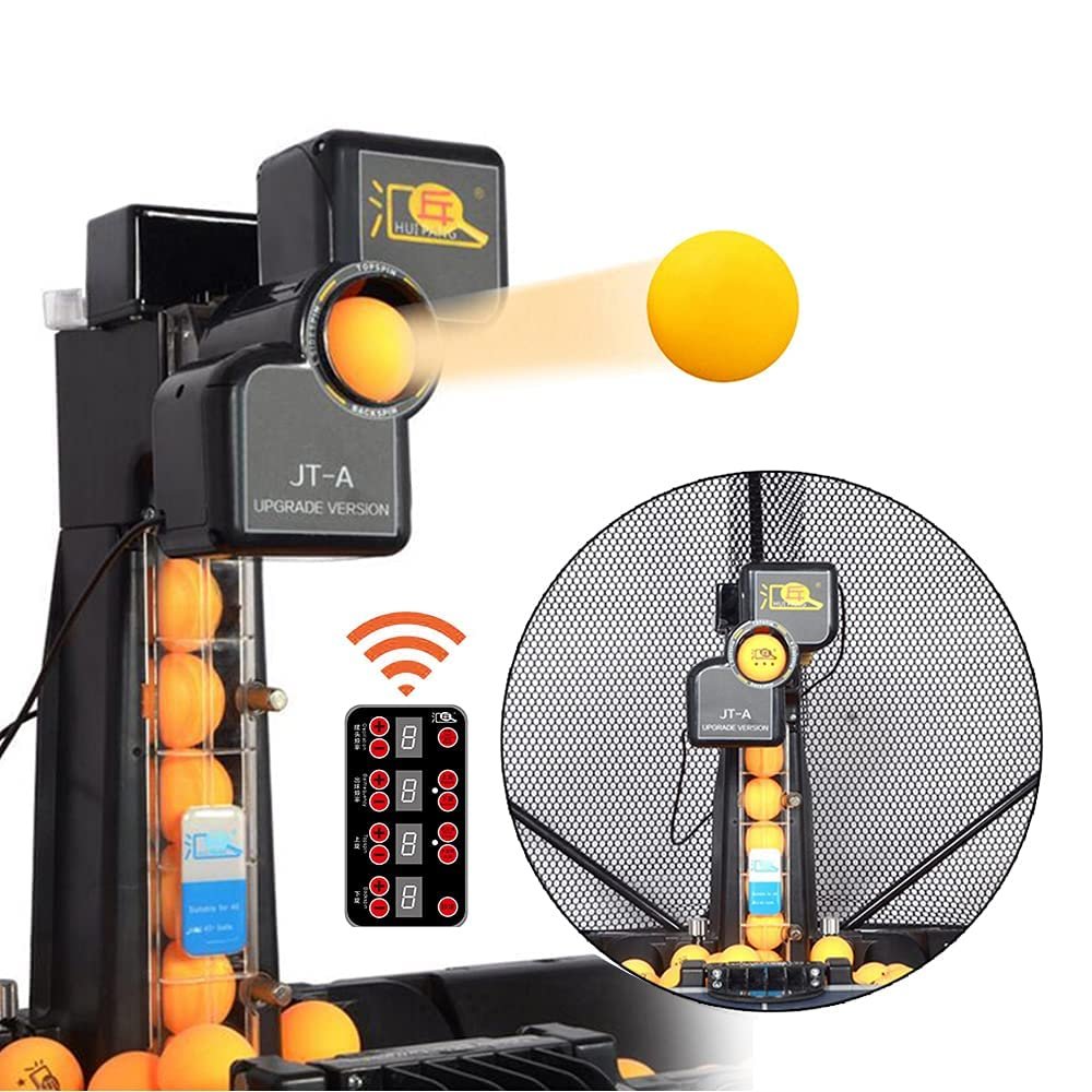 ZXMOTO Table Tennis Robot with Capture Net Automatic Ping Pong Robot for Practice Training,Home Use,Tabletop Tennis Games Machine Upgrade