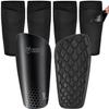Northdeer Men's Soccer Shin Guards incl. 2 Pair of Sleeves with Optimized Insert Pocket - Protective Soccer Shin Pads for Men Women Adults (Black L) view 1