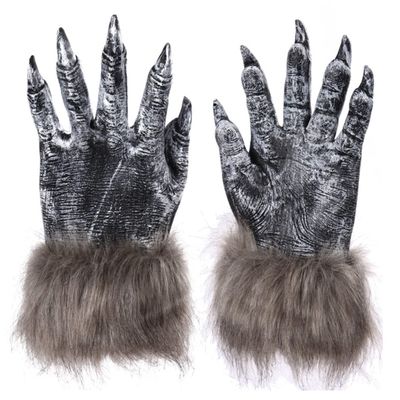 TOPOQ Wolf Claws Gloves Halloween Werewolf Gloves Animal Costume Gloves Hairy Hand Gloves Halloween Christmas Costume Party Gloves Fancy Dress