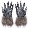 TOPOQ Wolf Claws Gloves Halloween Werewolf Gloves Animal Costume Gloves Hairy Hand Gloves Halloween Christmas Costume Party Gloves Fancy Dress view 2