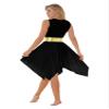 Aislor Women's Asymmetrical Liturgical Praise Dance Dress Tunic Sleeveless Color Block Lyrical Dance Costume Black Medium view 2