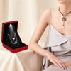 Rolin Roly 2Pcs Red Pendant Box with LED Light Square Jewelry Necklace Case Jewellry Display Gift Boxes for Wedding Pendants Box Ceremony Engagement Proposal Anniversary view 2