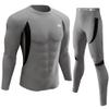 UNIQUEBELLA Men's Thermal Underwear Sets Top & Long Johns Fleece Sweat Quick Drying Thermo Base Layer Grey view 1