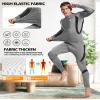 UNIQUEBELLA Men's Thermal Underwear Sets Top & Long Johns Fleece Sweat Quick Drying Thermo Base Layer Grey view 2