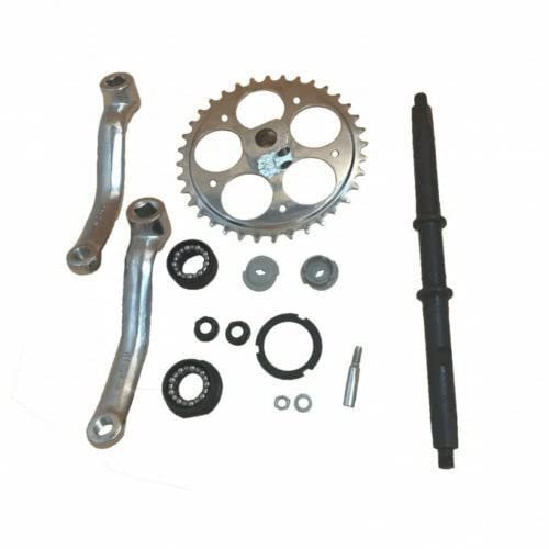 36T Wide Crank Assembly 3PCS Wide Pedal Crank Kit -2 Stroke & 4 Stroke Motorized Bicycle Crank
