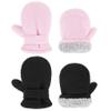 Zando Toddler Gloves Kids Winter Gloves Kids Mittens Fleece Lined Gloves Baby Mittens Soft Warm Gloves Ski Gloves for Baby Girl Baby Boy Mittens Black & Pink 12-24 Months view 1